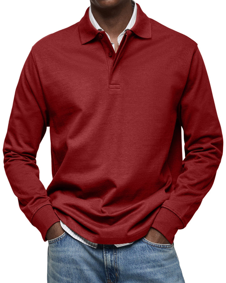 Łukasz | Casual polo tričko s dlouhým rukávem