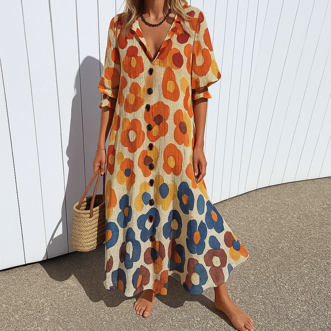 Talina – Elegantní zeštíhlující šaty v boho stylu