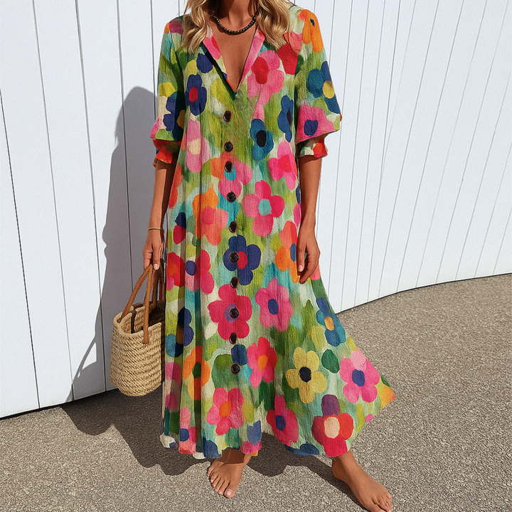 Talina – Elegantní zeštíhlující šaty v boho stylu