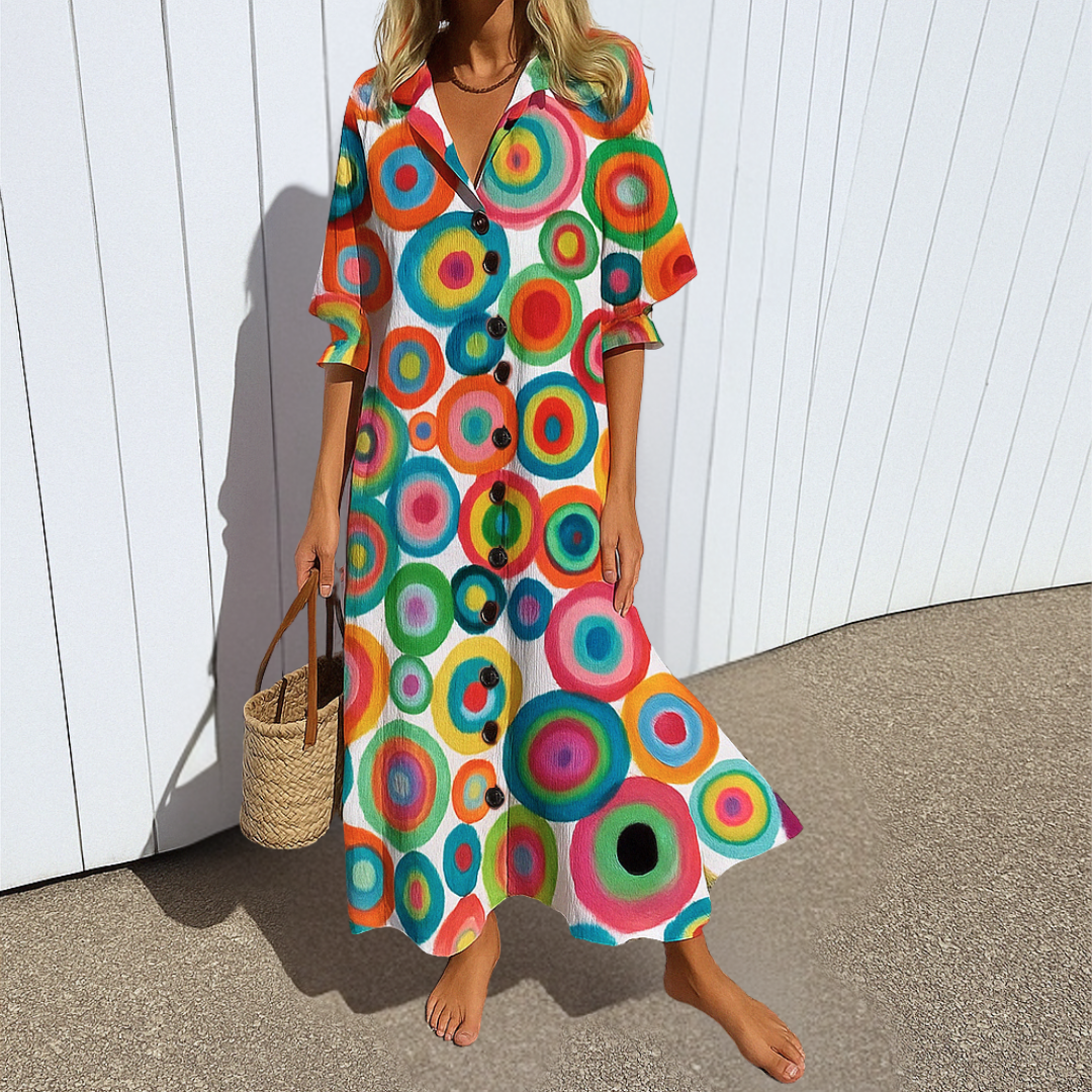 Talina – Elegantní zeštíhlující šaty v boho stylu