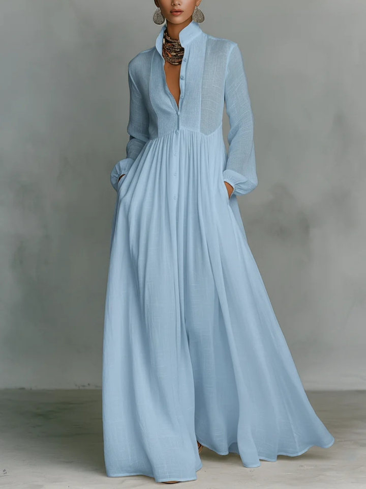 Helena | Elegantní maxi šaty s límečkem