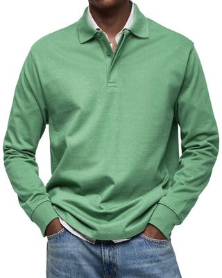 Łukasz | Casual polo tričko s dlouhým rukávem
