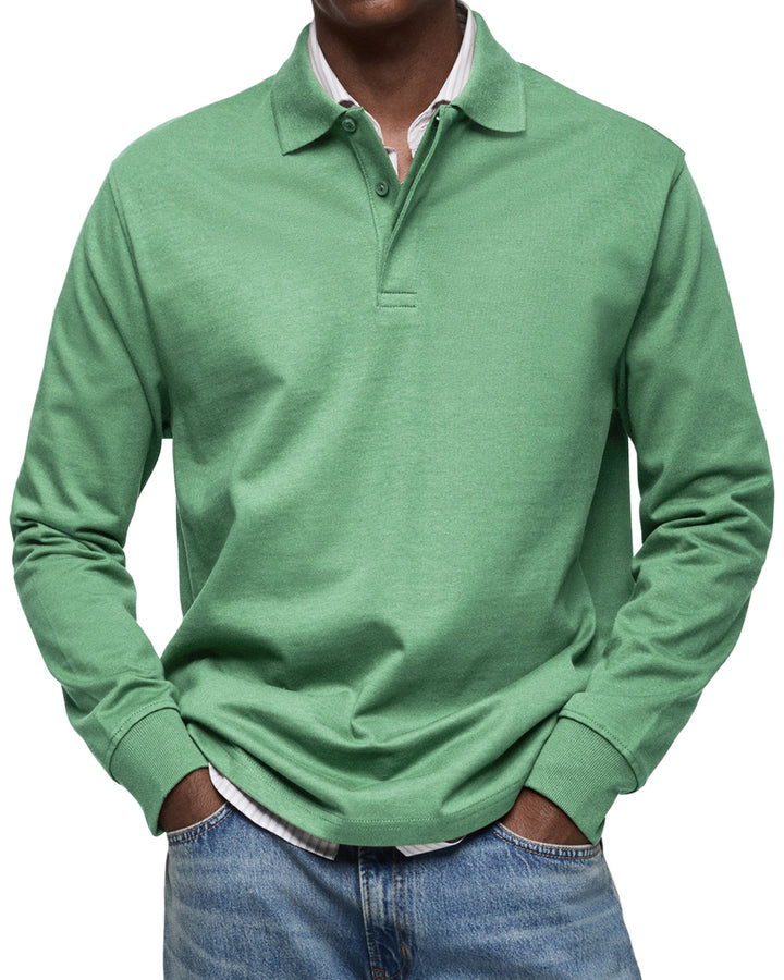Łukasz | Casual polo tričko s dlouhým rukávem