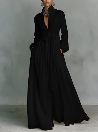 Helena | Elegantní maxi šaty s límečkem