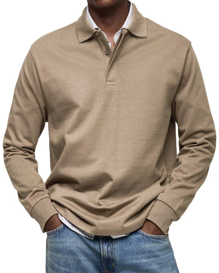 Łukasz | Casual polo tričko s dlouhým rukávem