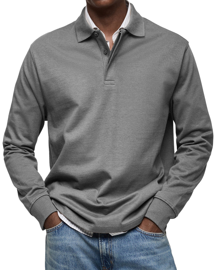 Łukasz | Casual polo tričko s dlouhým rukávem