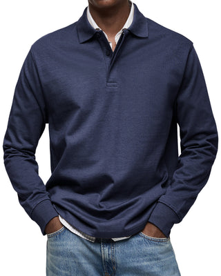 Łukasz | Casual polo tričko s dlouhým rukávem