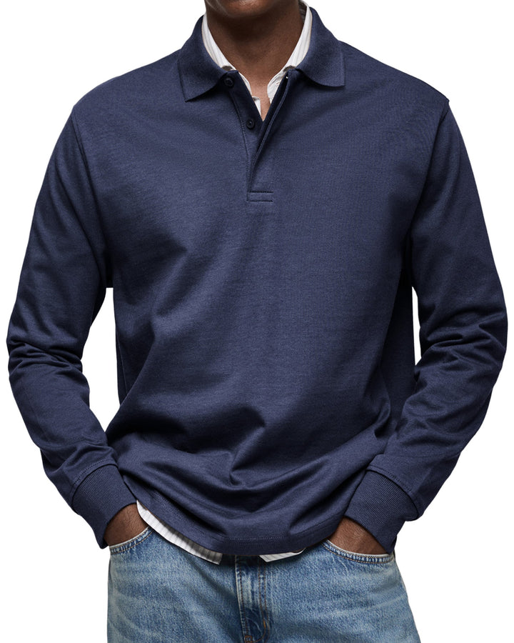 Łukasz | Casual polo tričko s dlouhým rukávem