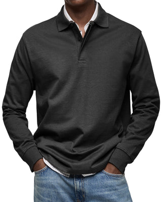 Łukasz | Casual polo tričko s dlouhým rukávem