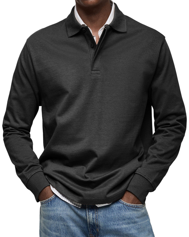 Łukasz | Casual polo tričko s dlouhým rukávem