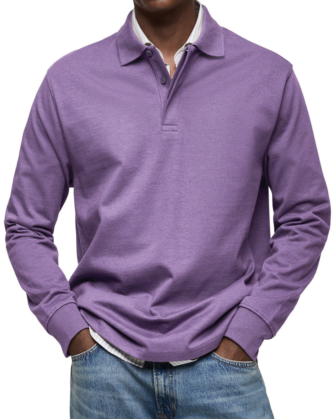 Łukasz | Casual polo tričko s dlouhým rukávem