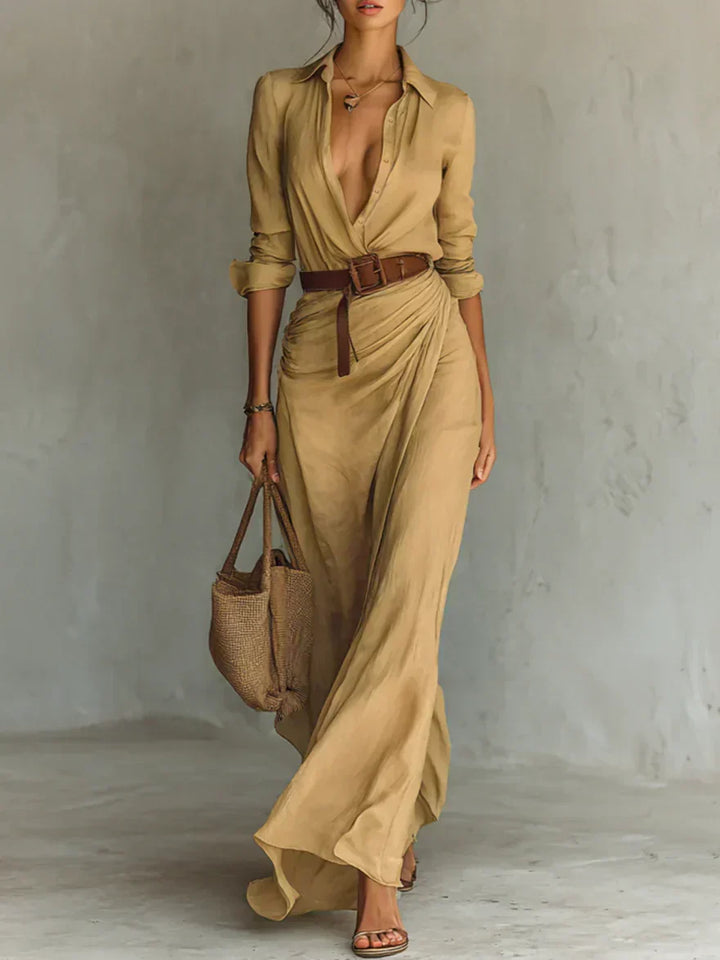 Camille™ | Elegantní Maxi Šaty s Páskem