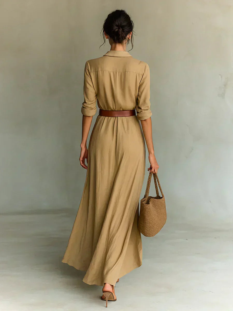 Camille™ | Elegantní Maxi Šaty s Páskem