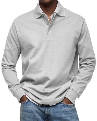 Łukasz | Casual polo tričko s dlouhým rukávem