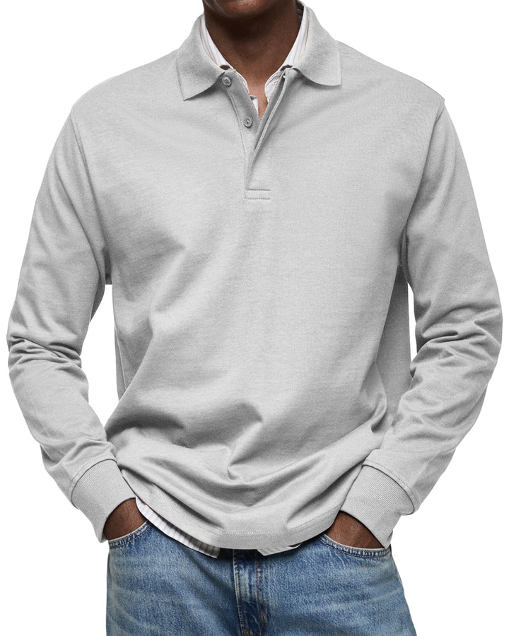 Łukasz | Casual polo tričko s dlouhým rukávem