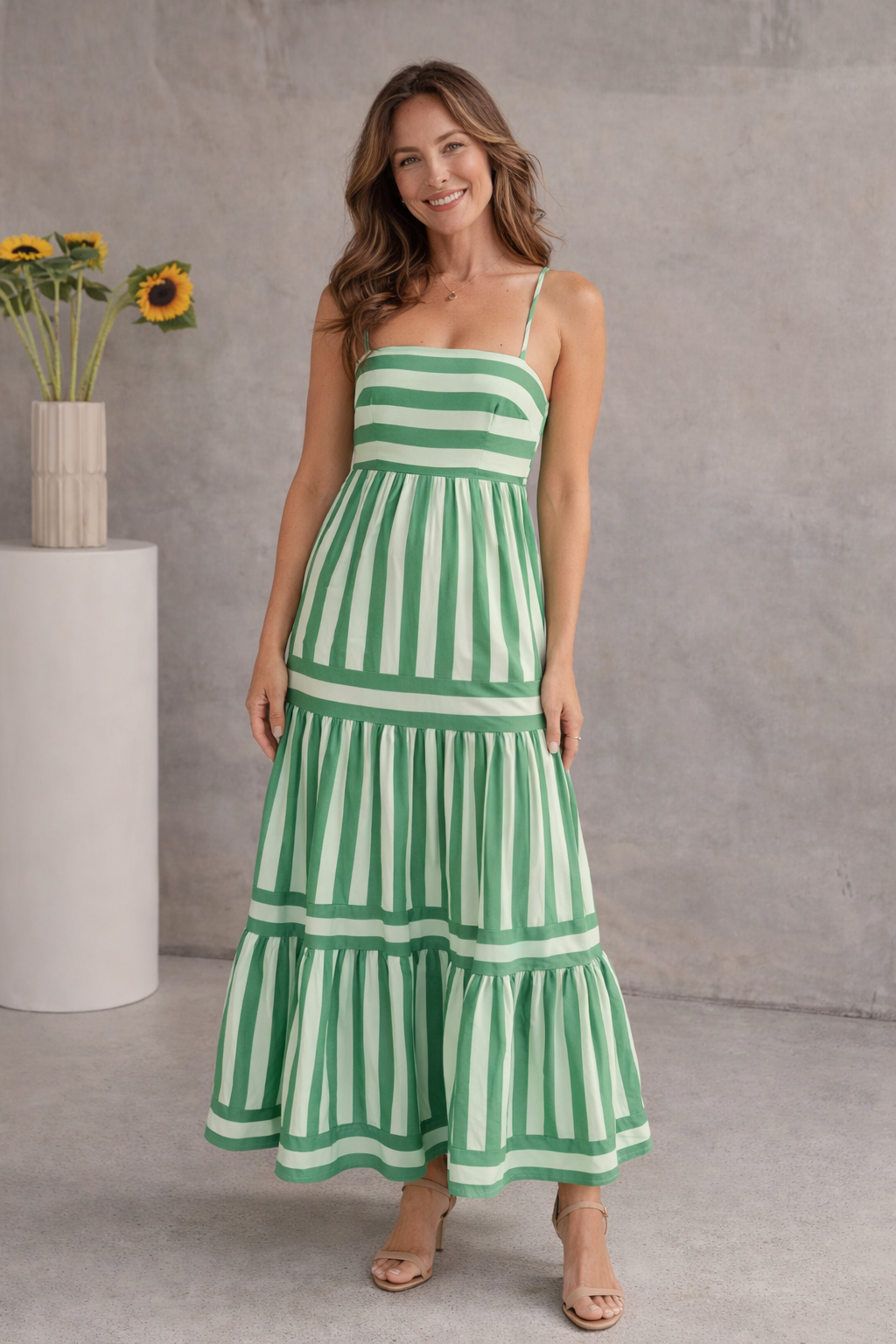 VIVIENNE | Alina - Pruhovaná Maxi Šaty