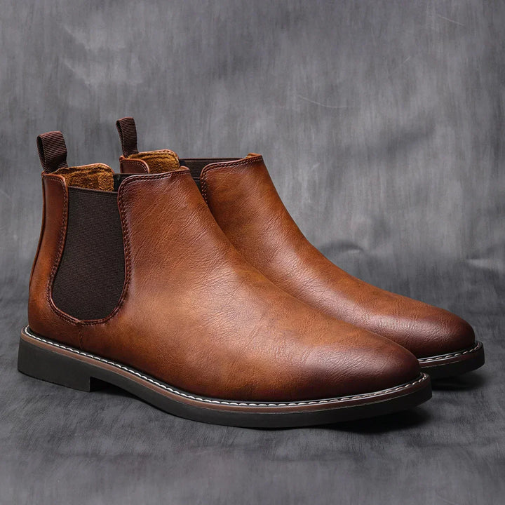 Mikołaj | Hnědé elegantní kožené boty