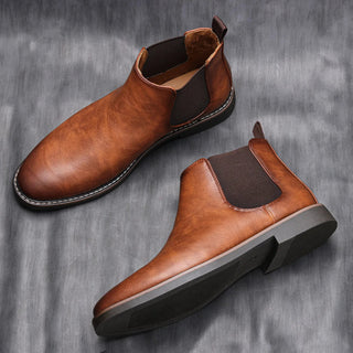 Mikołaj | Hnědé elegantní kožené boty