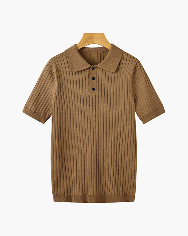 GIMCHEON Pletené Polo Tričko
