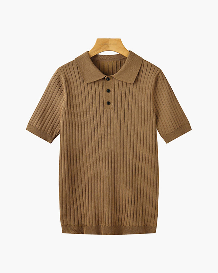 GIMCHEON Pletené Polo Tričko