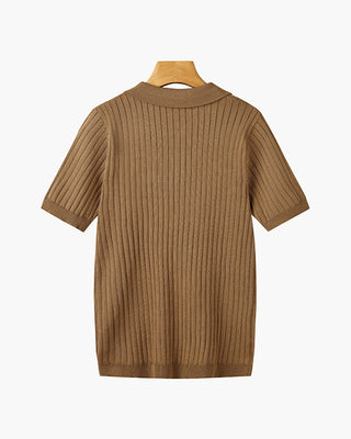 GIMCHEON Pletené Polo Tričko