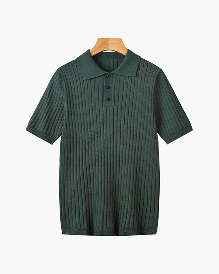 GIMCHEON Pletené Polo Tričko