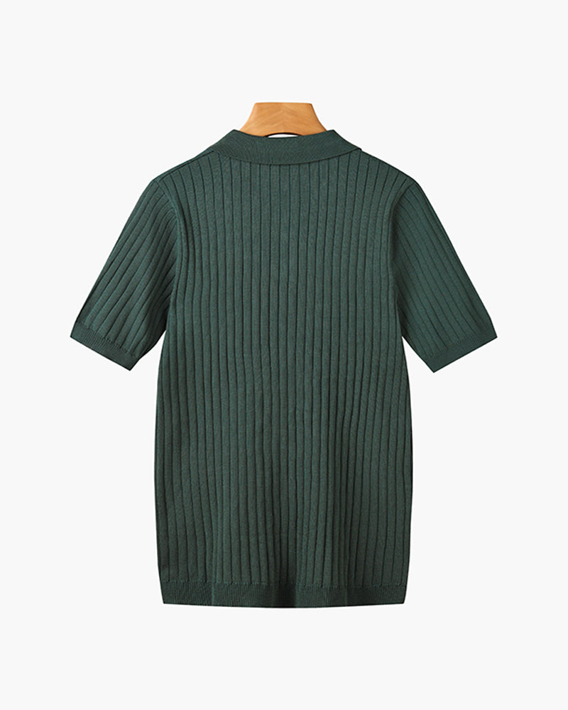 GIMCHEON Pletené Polo Tričko
