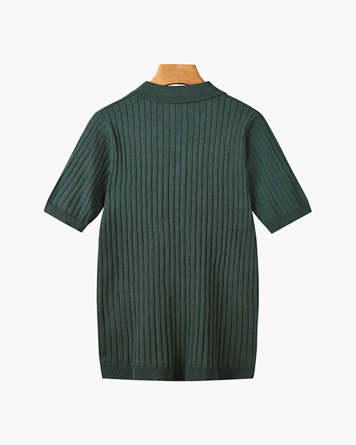 GIMCHEON Pletené Polo Tričko