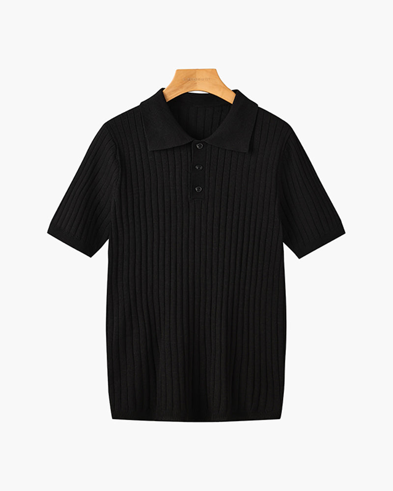 GIMCHEON Pletené Polo Tričko