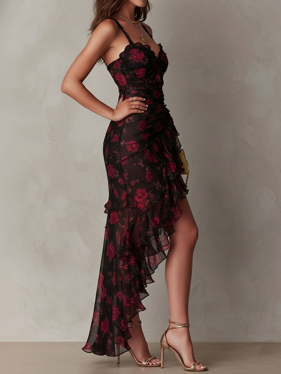 Sylwia | Elegantní Maxi Šaty s Květinami