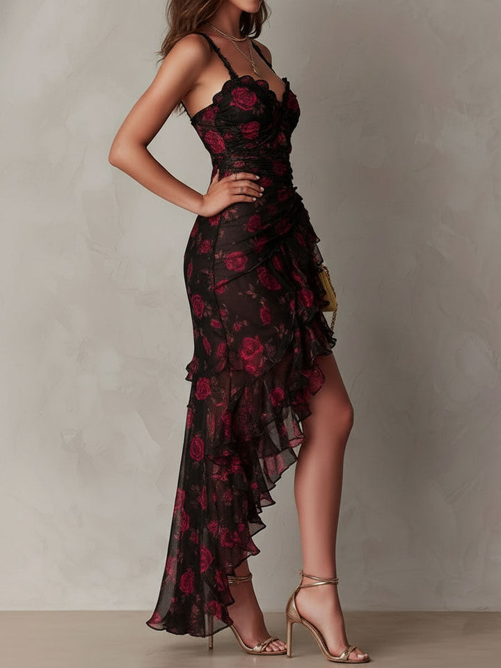 Sylwia | Elegantní Maxi Šaty s Květinami